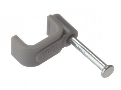 Forgefix Cable Clips 2.50mm Flat Grey Pack of 100